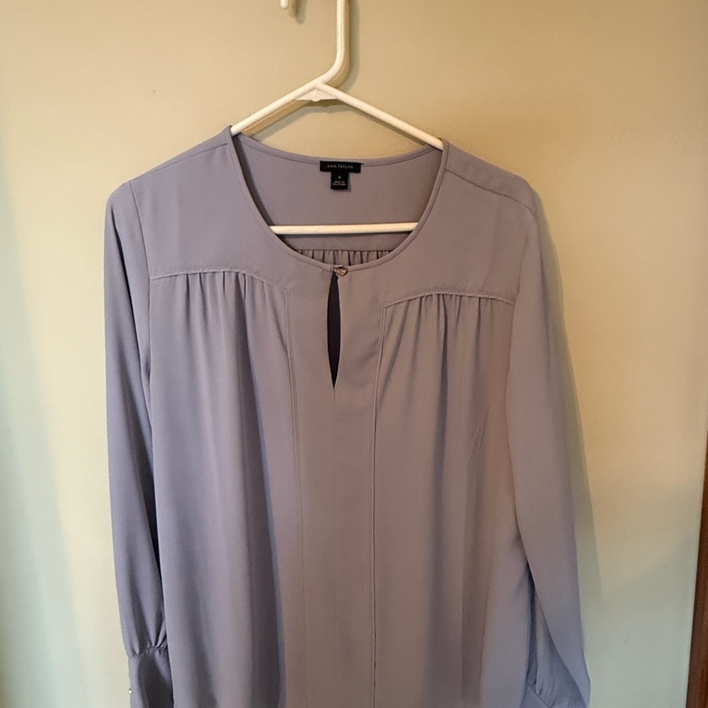 Ann Taylor Light Grey Blouse